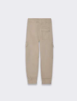 Piazza Italia Pantaloni in cotone linea jogger con culisse ed elastico a fondo gamba - Beige Shop