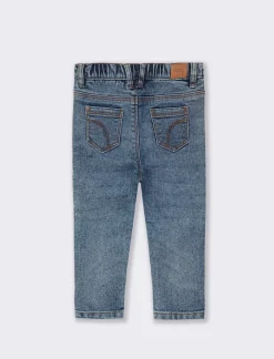 Piazza Italia Pantaloni in denim basico con elastico regolabile e chiusura con bottone a pressione - Denim Blu Hot