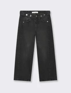 Piazza Italia Pantaloni in denim modello wide leg cinque tasche - Nero Store