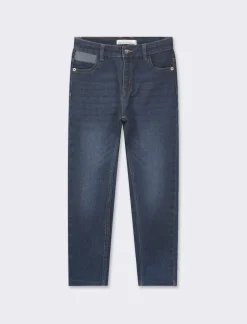 Piazza Italia Pantaloni in denim slim fit, elastico regolabile in vita con dettaglio taschino a contrasto - DENIM SCURO Blu Outlet
