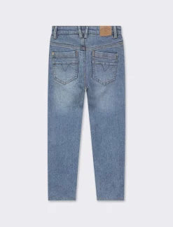 Piazza Italia Pantaloni in denim slim fit, elastico regolabile in vita con dettaglio taschino a contrasto - Denim Blu Hot