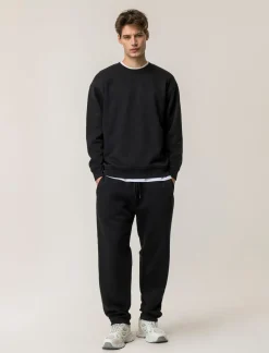 Piazza Italia Pantaloni in felpa con vita jogger elasticizzata regolabile - Nero Discount