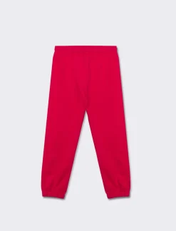 Piazza Italia Pantaloni in felpa di cotone con elastico in vita e al fondo e tagli frontali - Fuxia Shop
