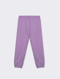 Piazza Italia Pantaloni in felpa di cotone con elastico in vita e al fondo e tagli frontali - Lilla Viola Cheap