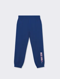 Piazza Italia Pantaloni in felpa di cotone con elastico in vita e al fondo e tagli frontali - Avion Blu Online