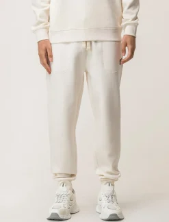 Piazza Italia Pantaloni in felpa in misto cotone garzato relaxed fit - latte Bianco Best Sale