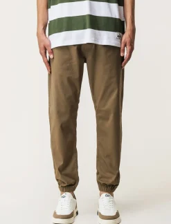 Piazza Italia Pantaloni in twill con vita elasticizzata regolabile con laccio. Tasche anteriori e dettaglio di tas - kaki Verde Online