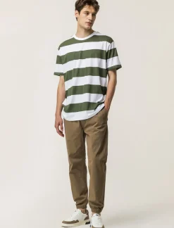 Piazza Italia Pantaloni in twill con vita elasticizzata regolabile con laccio. Tasche anteriori e dettaglio di tas - kaki Verde Online