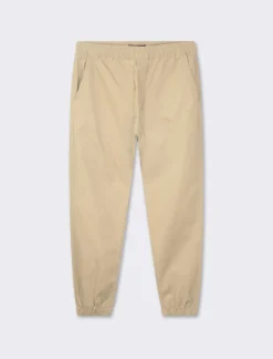 Piazza Italia Pantaloni in twill con vita elasticizzata regolabile con laccio. Tasche anteriori e dettaglio di tas - Beige Online