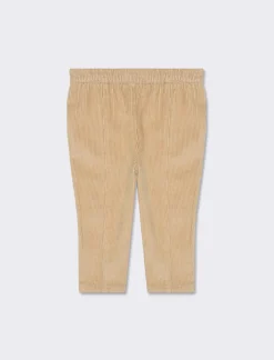 Piazza Italia Pantaloni in velluto a coste con rouches - Beige Flash Sale