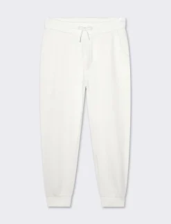 Piazza Italia Pantaloni jogger basic in felpa garzata - Bianco Discount