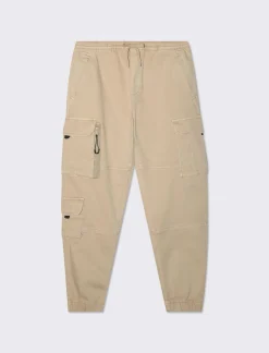 Piazza Italia Pantaloni jogger cargo fit in Garment Dyed - Beige Shop