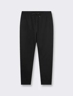 Piazza Italia Pantaloni jogger in felpa con vita elasticizzata regolabile con laccio e tasca applicata posteriore - Nero Discount
