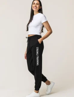 Piazza Italia Pantaloni jogger in jersey di cotone conlaccetto in vita - Nero Sale