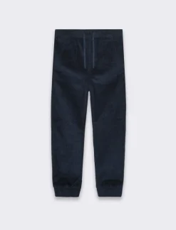 Piazza Italia Pantaloni jogger in velluto con coulizze in vita - Blu Outlet