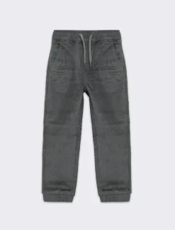 Piazza Italia Pantaloni jogger in velluto con coulizze in vita - Verde militare Cheap