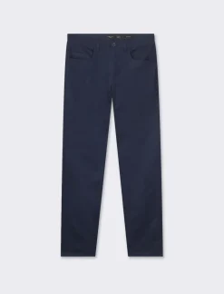 Piazza Italia Pantaloni regular fit cinque tasche.Tessuto twill 100% cotone - Blu Sale