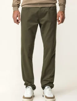 Piazza Italia Pantaloni regular fit cinque tasche.Tessuto twill 100% cotone - militare Verde Store