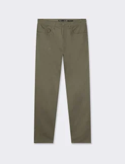 Piazza Italia Pantaloni regular fit cinque tasche.Tessuto twill 100% cotone - militare Verde Store