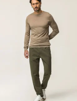 Piazza Italia Pantaloni regular fit cinque tasche.Tessuto twill 100% cotone - militare Verde Store