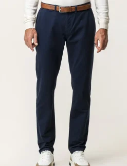 Piazza Italia Pantaloni regular fit, modello chino. Tessuto twill 100% cotone e chiusura anteriore con cerniera e - Blu Discount