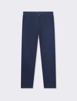 Piazza Italia Pantaloni regular fit, modello chino. Tessuto twill 100% cotone e chiusura anteriore con cerniera e - Blu Discount