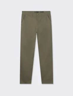 Piazza Italia Pantaloni regular fit, modello chino. Tessuto twill 100% cotone e chiusura anteriore con cerniera e - militare Verde Outlet