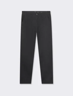 Piazza Italia Pantaloni regular fit, modello chino. Tessuto twill 100% cotone e chiusura anteriore con cerniera e - Nero Clearance