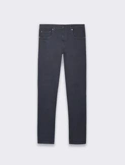 Piazza Italia Pantaloni slim fit, cinque tasche in tessuto cotone stretch effetto slavato. Chiusura anteriore con - Avion Blu Store
