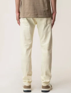 Piazza Italia Pantaloni slim fit, cinque tasche in tessuto cotone stretch effetto slavato. Chiusura anteriore con - Bianco Sale
