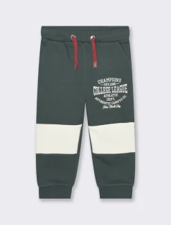Piazza Italia Pantaloni sportivi con coulisse e inserti - Verde Clearance