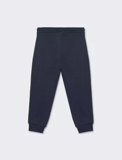 Piazza Italia Pantaloni sportivi con coulisse e applicazione etichetta con tasche e tagli - Blu Clearance