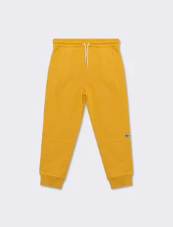 Piazza Italia Pantaloni sportivi con coulisse e applicazione etichetta con tasche e tagli - Ocra Giallo Flash Sale