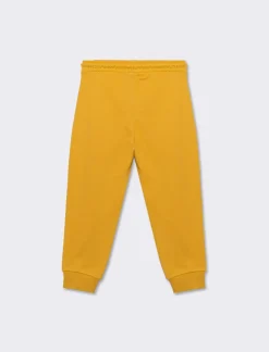 Piazza Italia Pantaloni sportivi con coulisse e applicazione etichetta con tasche e tagli - Ocra Giallo Flash Sale