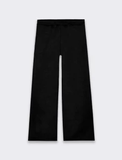 Piazza Italia Pantaloni sportivi da bambina a gamba larga con tasche alla francese - Nero Cheap