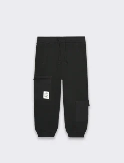 Piazza Italia Pantaloni sportivi in piquet con coulisse in vita e tasconi - Nero Clearance