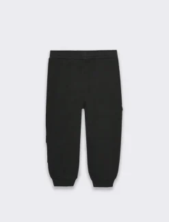 Piazza Italia Pantaloni sportivi in piquet con coulisse in vita e tasconi - Nero Clearance