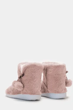 Piazza Italia Pantofola a stivaletto in tessuto furry con pon-pon - Rosa Best
