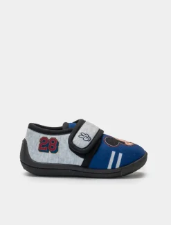 Piazza Italia Pantofola con strappo in tessuto e stampa Mickey Mouse - Blu Hot