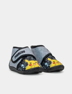 Piazza Italia Pantofola con strappo in tessuto e stampa Pokémon - Grigio Online