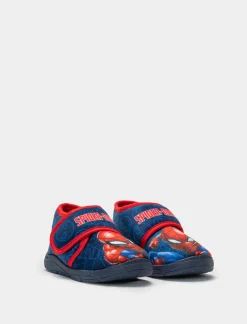 Piazza Italia Pantofola con strappo in tessuto con stampa Spiderman - Blu Discount