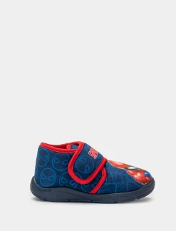 Piazza Italia Pantofola con strappo in tessuto con stampa Spiderman - Blu Discount
