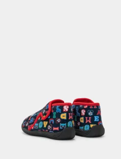 Piazza Italia Pantofola con strappo in tessuto con stampa Mickey Mouse - Blu Cheap