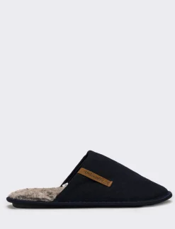 Piazza Italia Pantofola in tessuti con fodera calda - Blu 0 Clearance