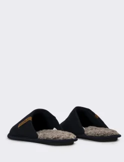 Piazza Italia Pantofola in tessuti con fodera calda - Blu 0 Clearance