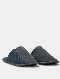 Piazza Italia Pantofola in tessuto a coste, in due varianti colore - Grigio Outlet