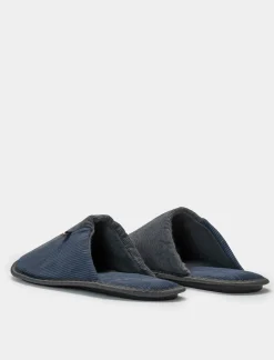 Piazza Italia Pantofola in tessuto a coste, in due varianti colore - Grigio Outlet