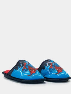 Piazza Italia Pantofola in tessuto con stampa Spiderman - Blu Discount