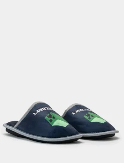 Piazza Italia Pantofola in tessuto con stampa Creeper - Blu Store