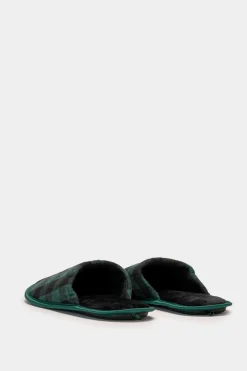 Piazza Italia Pantofola in tessuto con stampa tartan e scritta natalizia - Nero Online